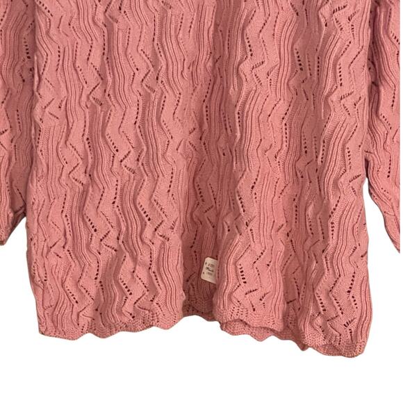 Vintage Womens NWT 1980s OSFM Turtle Bay Pink Cotton V Neck Pullover Sweater - Picture 9 of 9